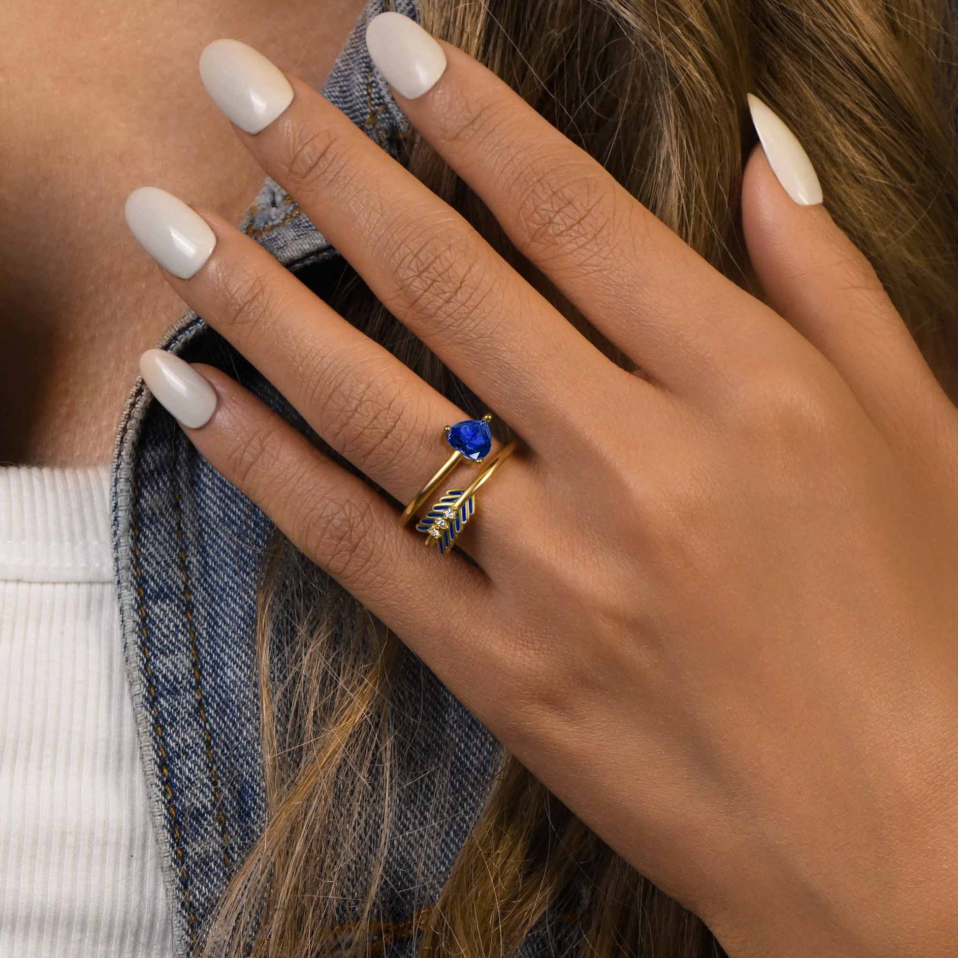 Arrow's Path Ring - Sapphire - Serene Western