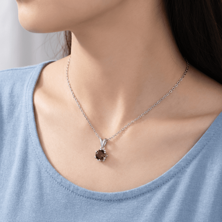 Aurora Pebble Necklace - Garnet - Serene Western