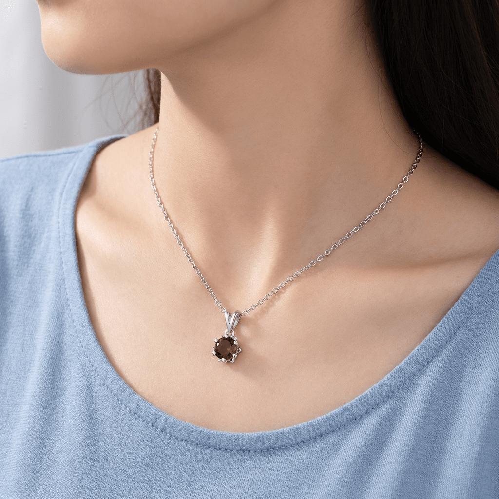 Aurora Pebble Necklace - Garnet - Serene Western