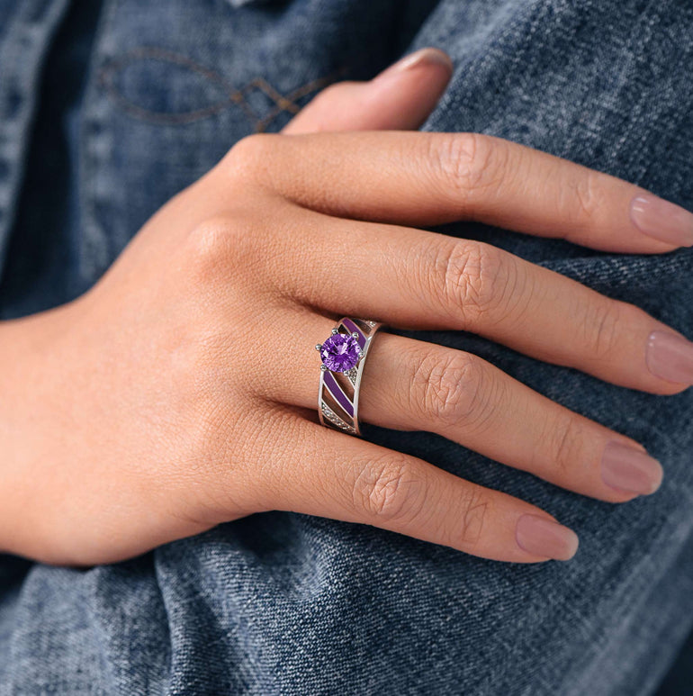 Aurora Veil Ring - Amethyst - Serene Western