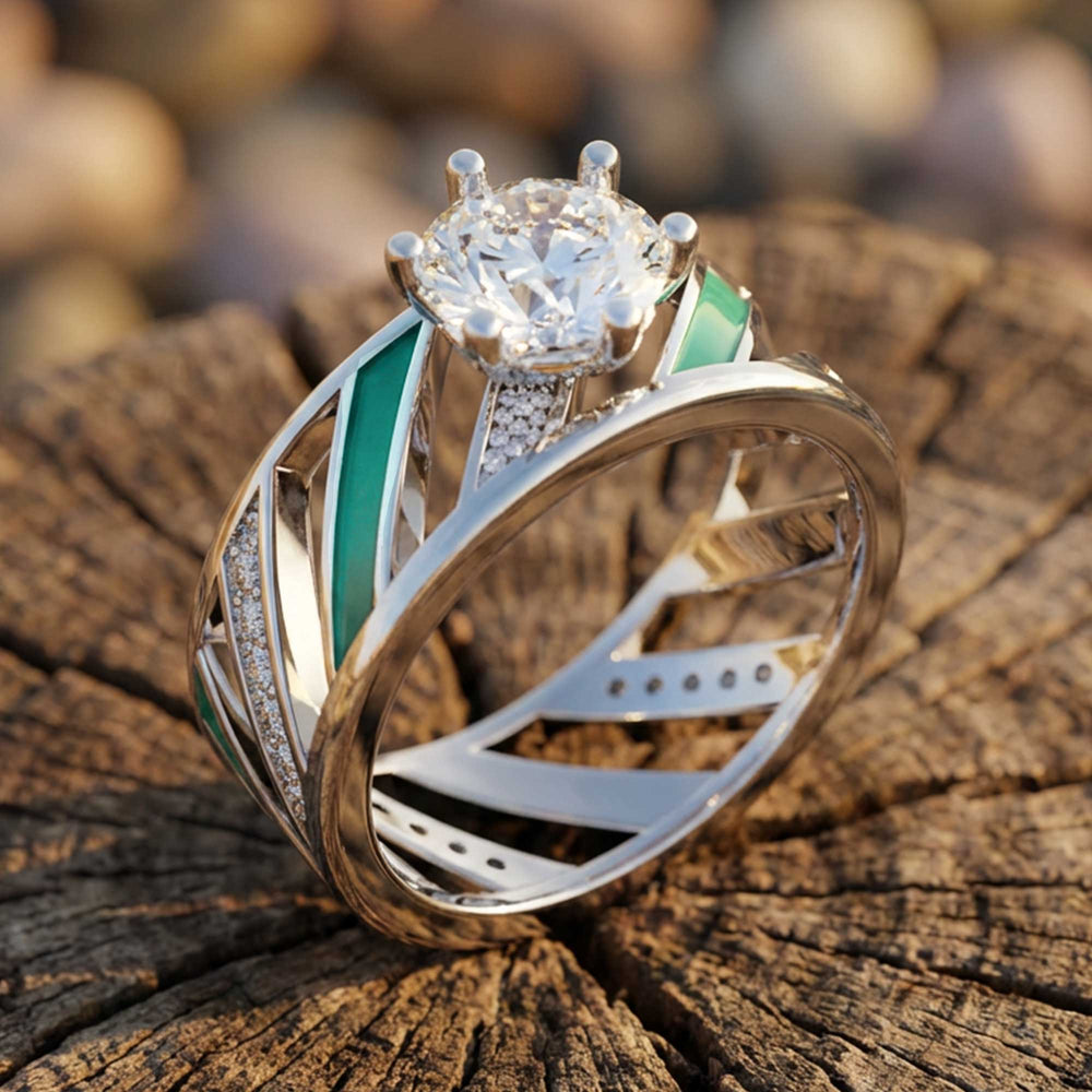 Aurora Veil Ring - Moissanite - Serene Western