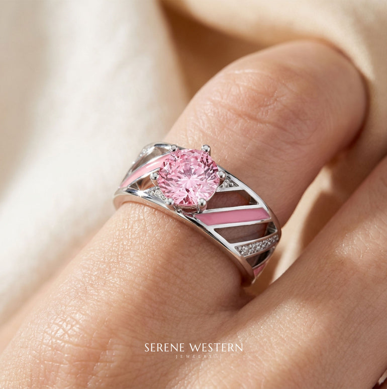 Aurora Veil Ring - Rose Quartz - Serene Western