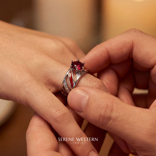 Aurora Veil Ring - Ruby - Serene Western