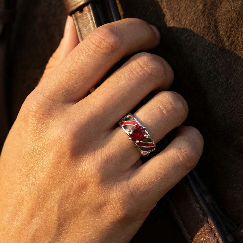 Aurora Veil Ring - Ruby - Serene Western