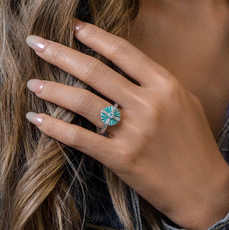 Azure Compass Ring - Serene Western