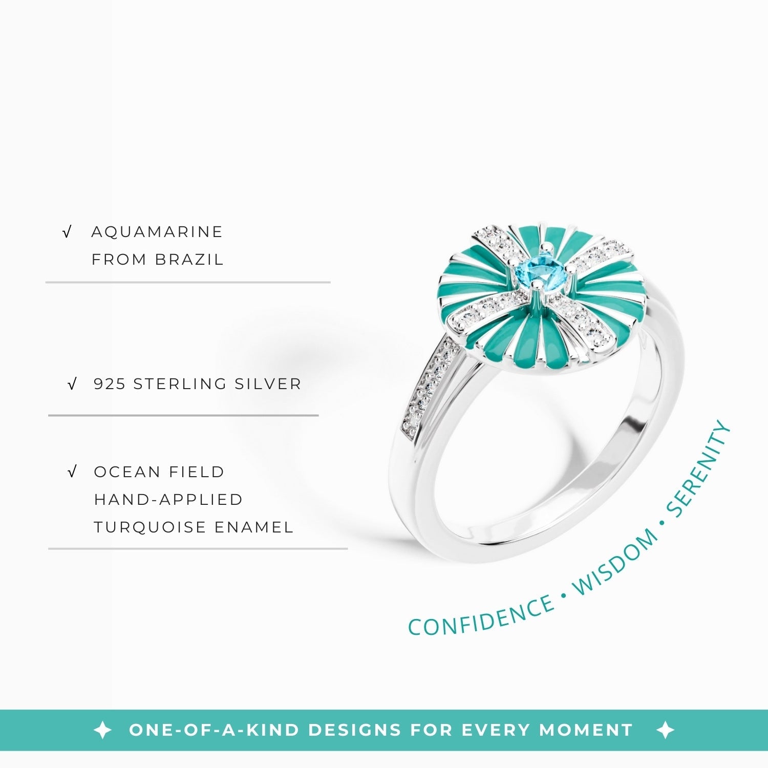Azure Compass Ring - Serene Western