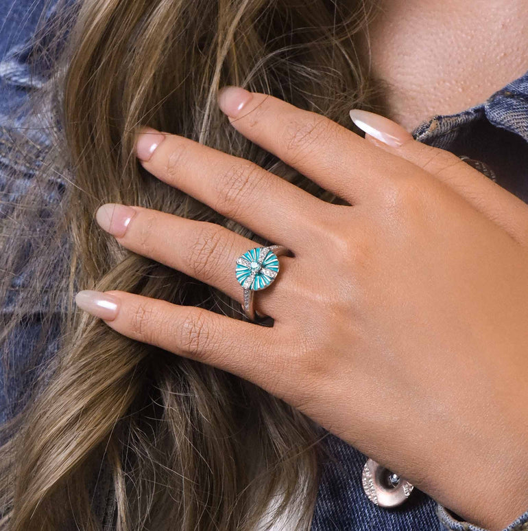 Azure Compass Ring - Serene Western