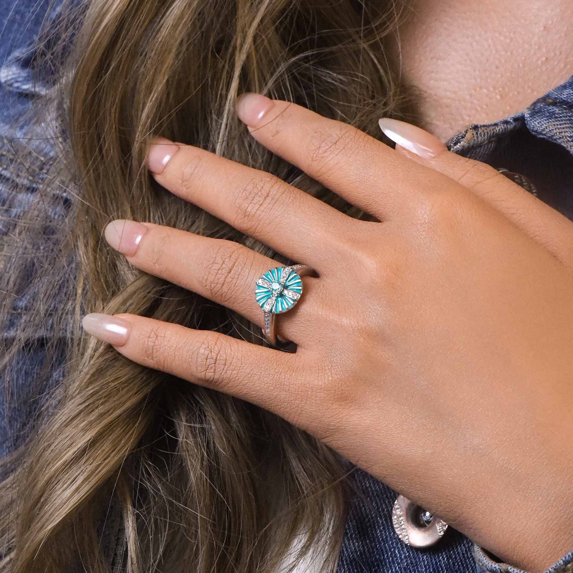 Azure Compass Ring - Serene Western
