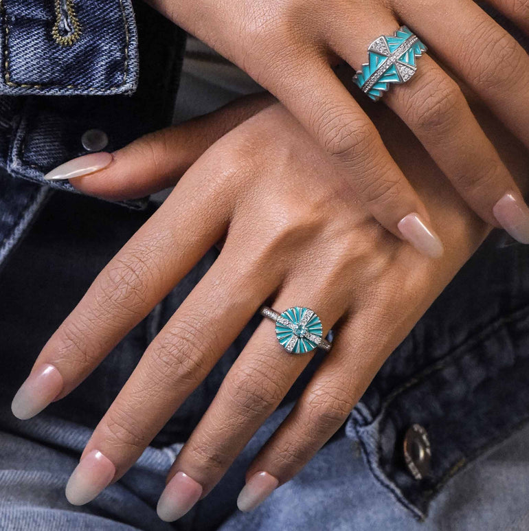 Azure Compass Ring - Serene Western