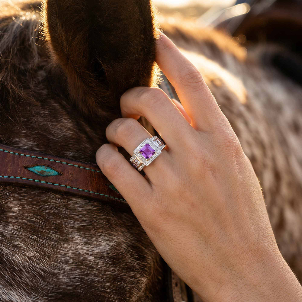 Azure Lighthouse Ring - Amethyst - Serene Western