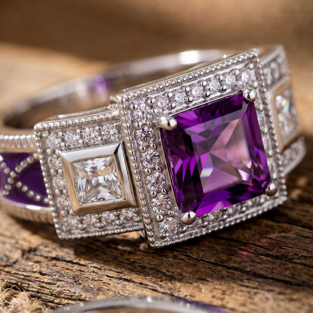 Azure Lighthouse Ring - Amethyst - Serene Western