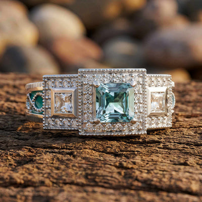 Azure Lighthouse Ring - Akvamarin