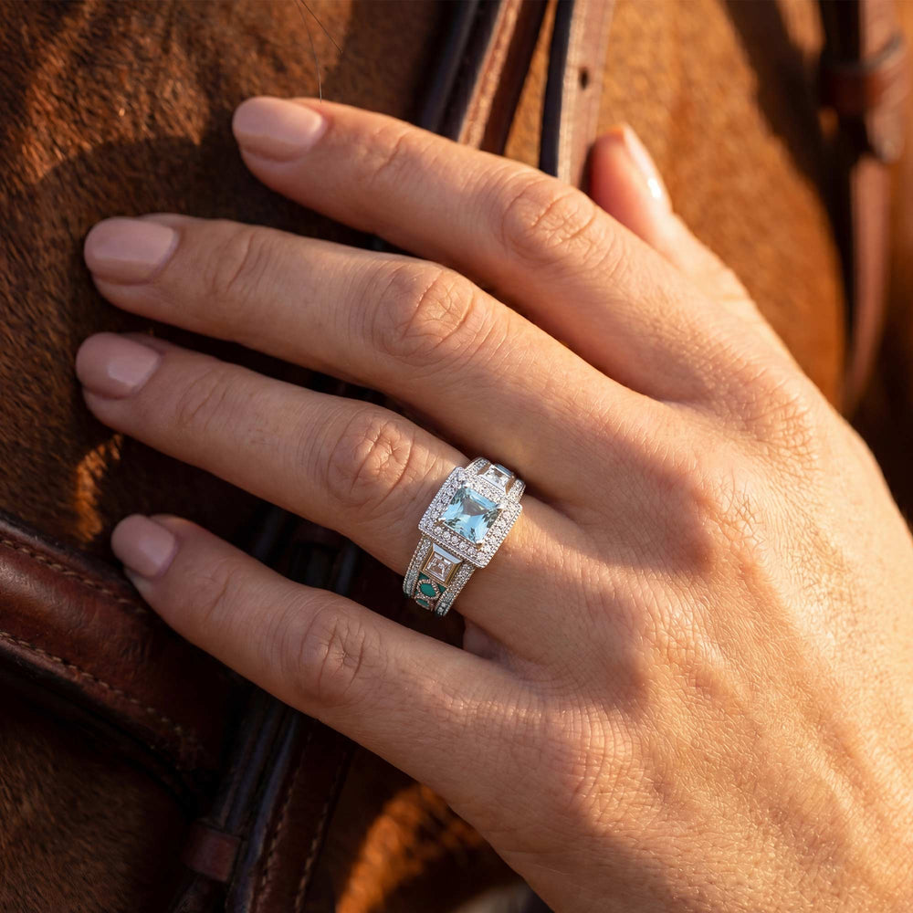 Azure Lighthouse Ring - Aquamarine - Serene Western