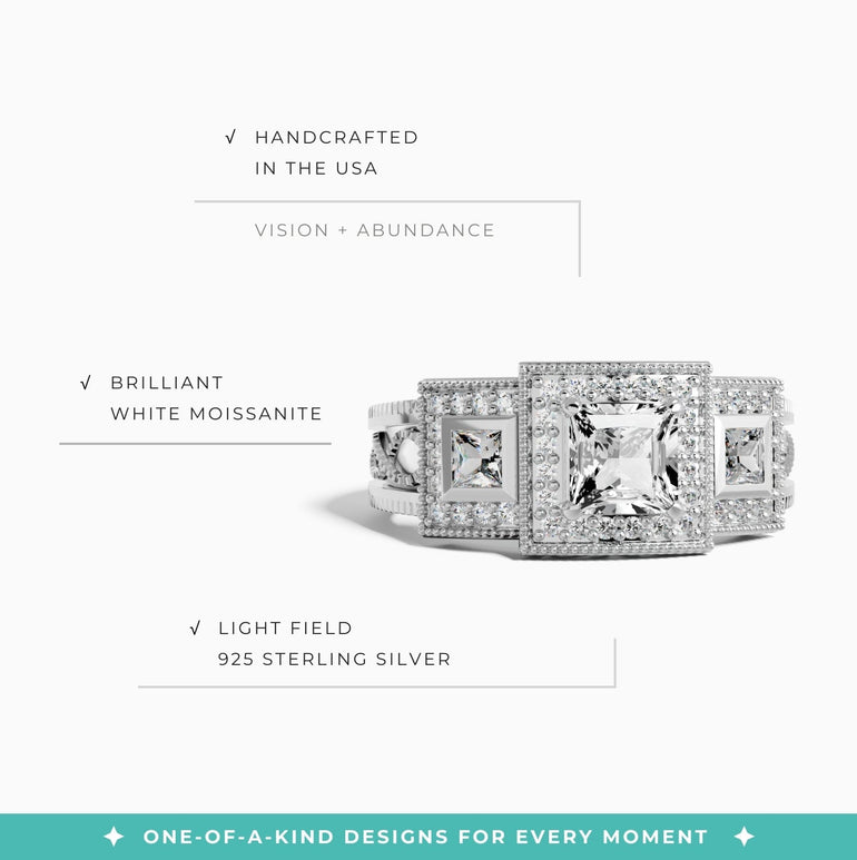 Azure Lighthouse Ring - Moissanite - Serene Western