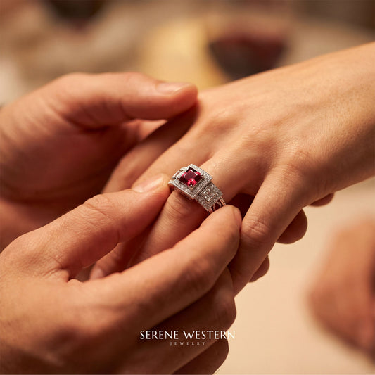 Azure Lighthouse Ring - Ruby - Serene Western