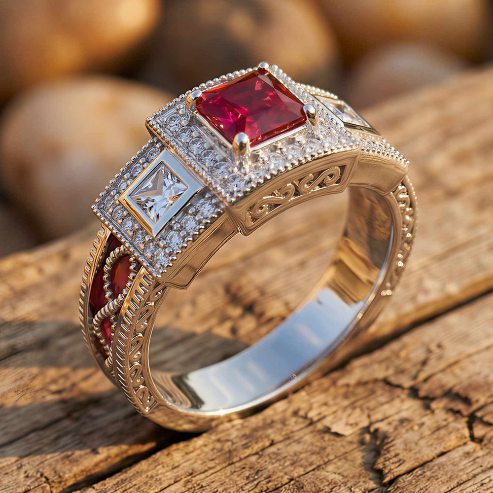 Azure Lighthouse Ring - Ruby - Serene Western