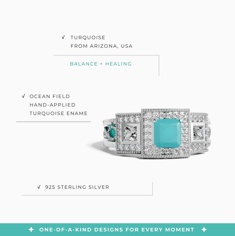 Azure Lighthouse Ring - Turquoise - Serene Western