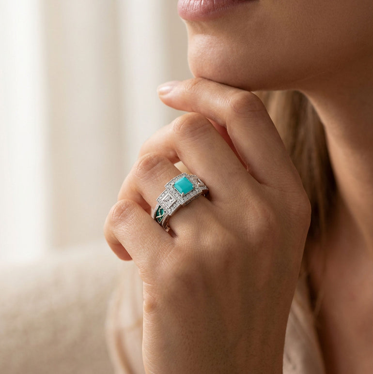 Azure Lighthouse Ring - Turquoise - Serene Western