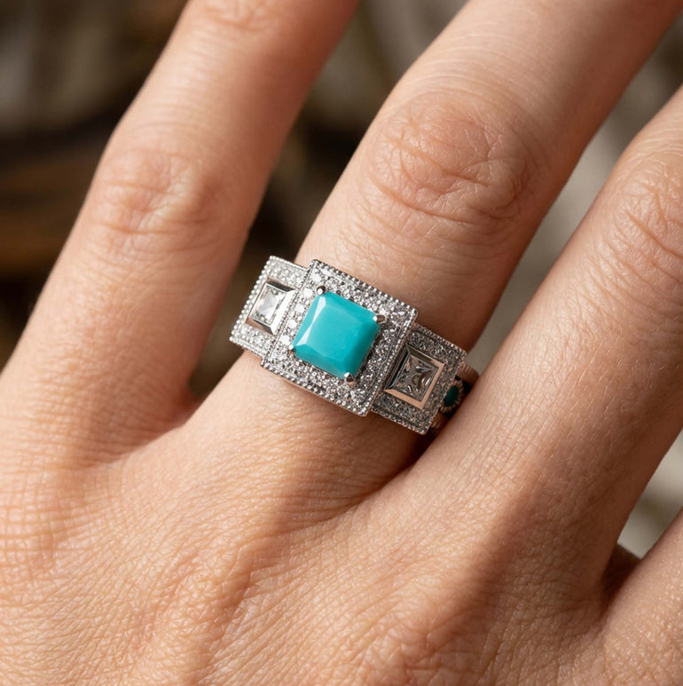 Azure Lighthouse Ring - Turquoise - Serene Western