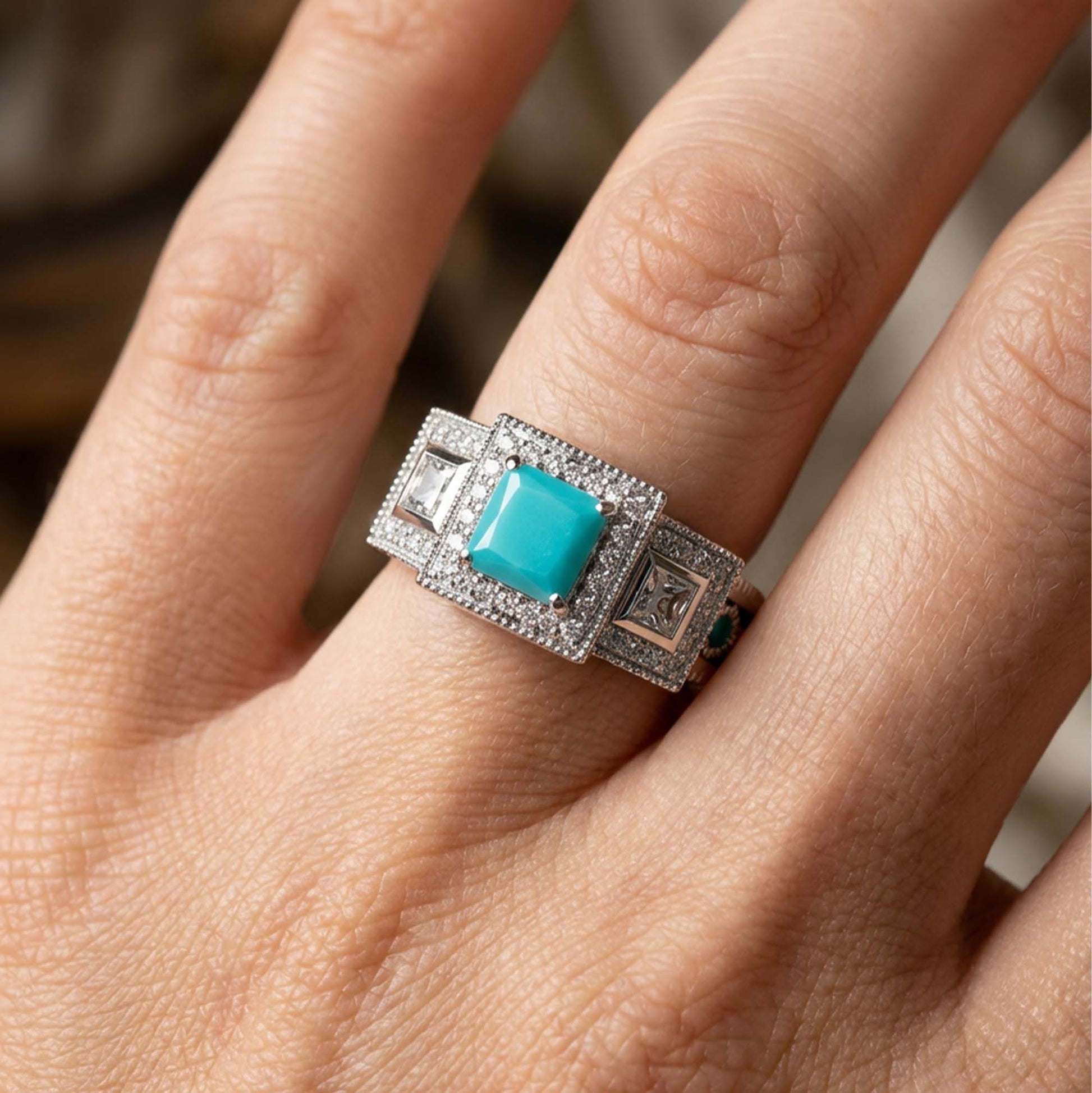 Azure Lighthouse Ring - Turquoise - Serene Western