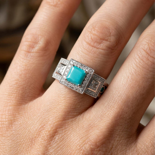 Azure Lighthouse Ring - Turquoise - Serene Western