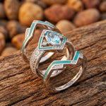Azure Mesa Shield Ring - Aquamarine - Serene Western thumbnail