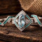 Azure Mesa Shield Ring - Aquamarine - Serene Western thumbnail