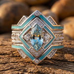 Azure Mesa Shield Ring - Aquamarine - Serene Western thumbnail