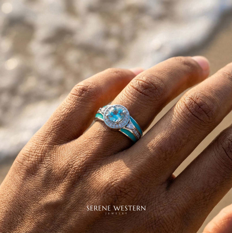 Brave Belt Ring - Aquamarine - Serene Western