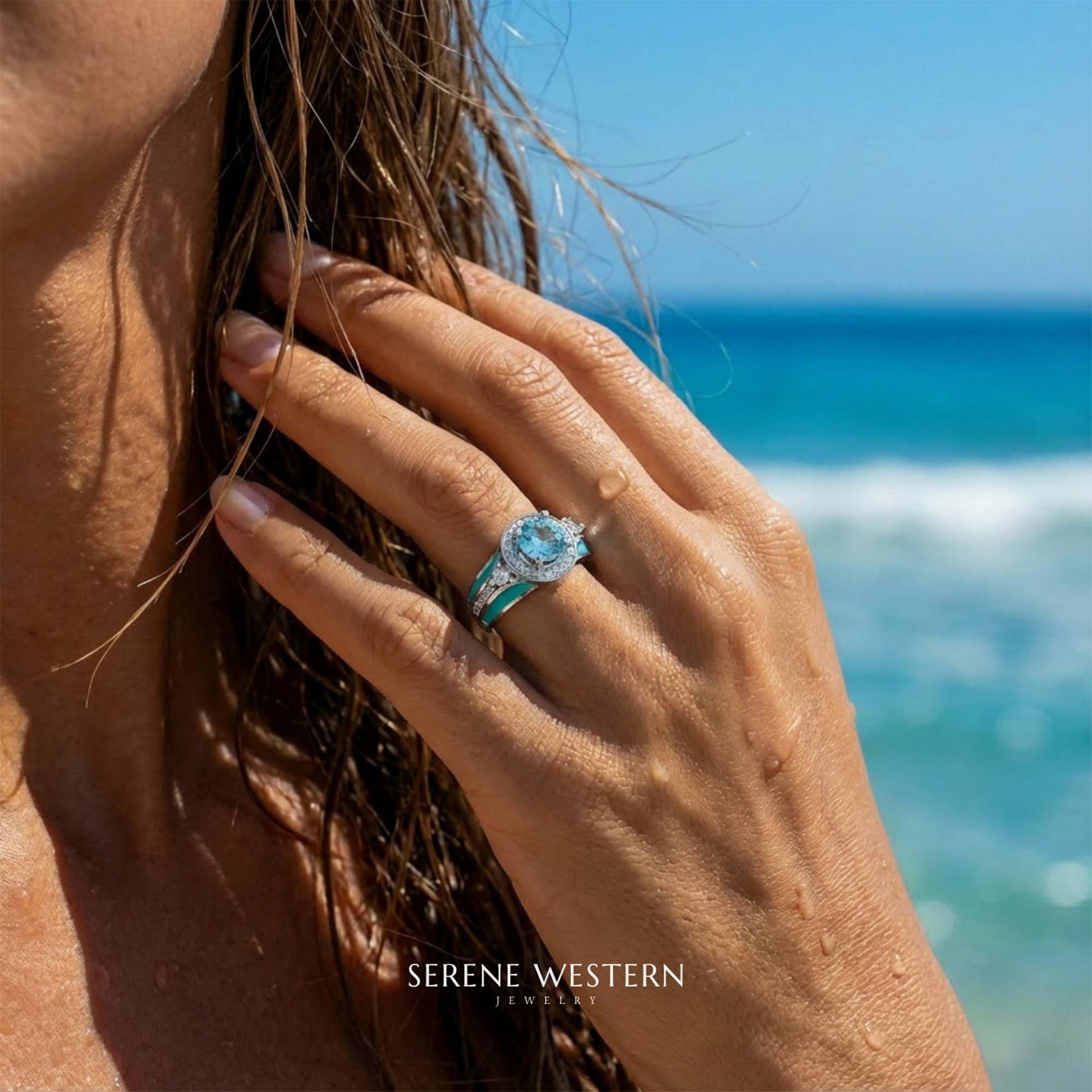 Brave Belt Ring - Aquamarine - Serene Western