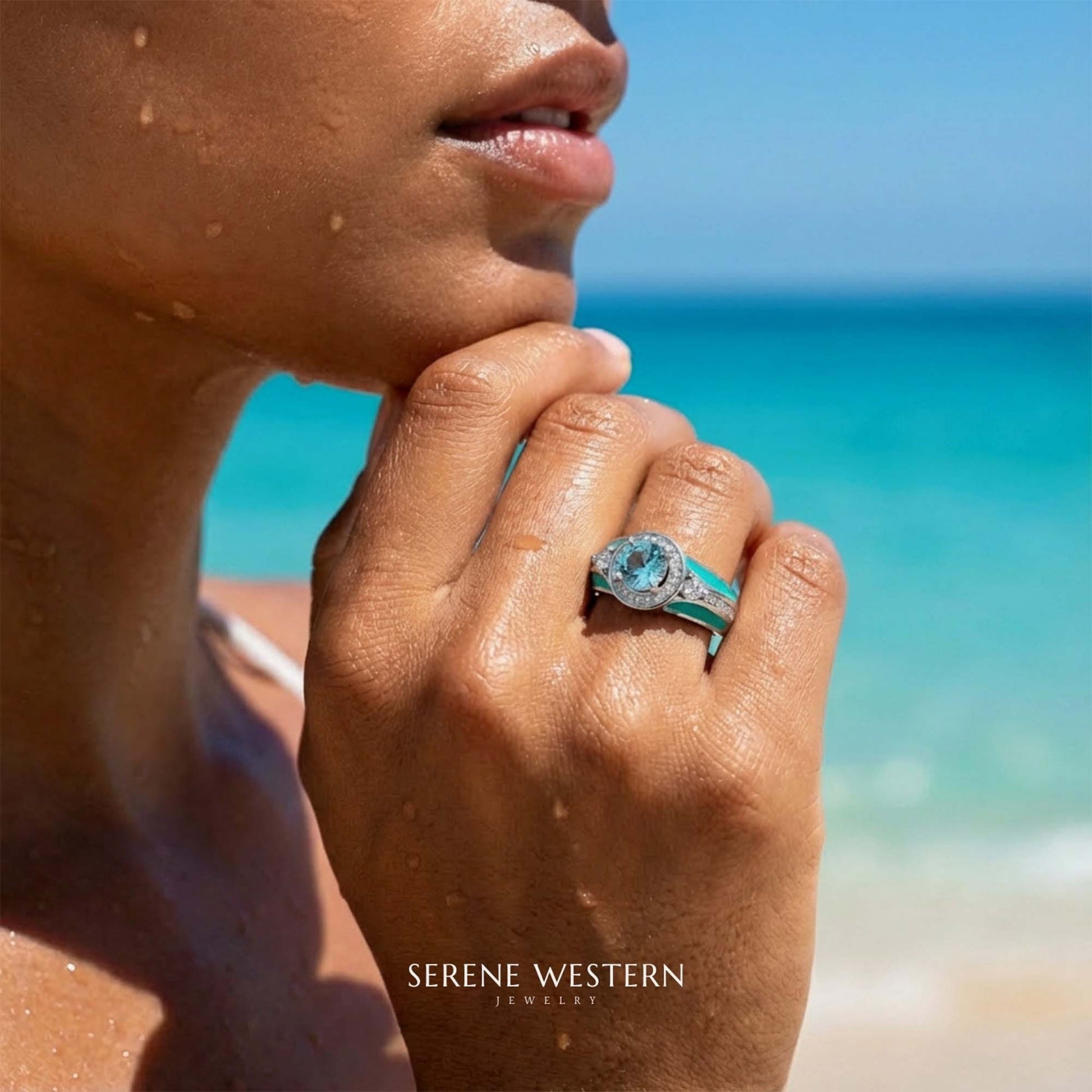 Brave Belt Ring - Aquamarine - Serene Western