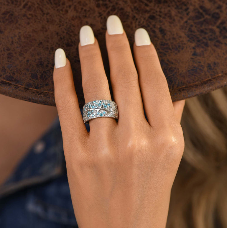 Bubblewaltz Ring - Aquamarine - Serene Western