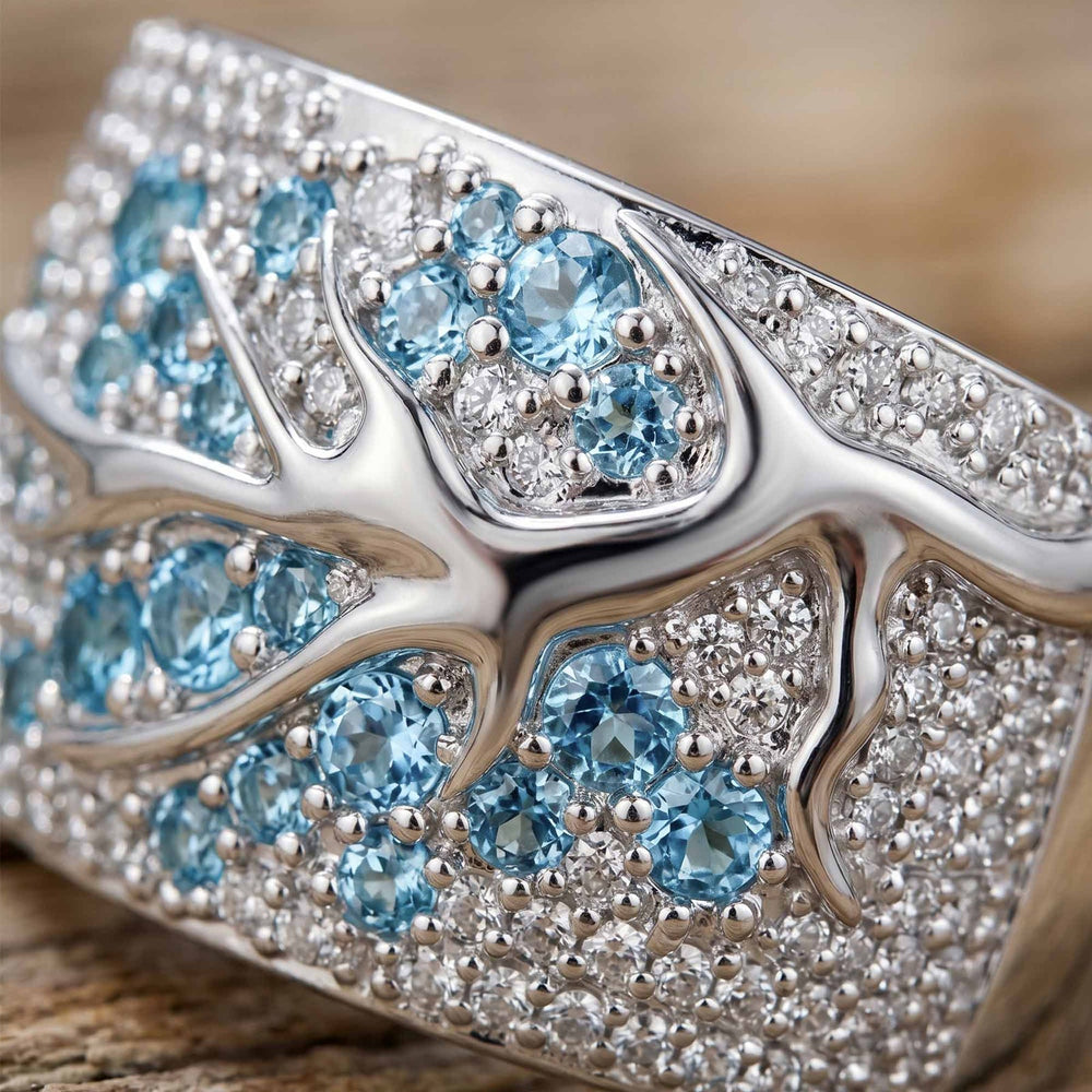 Bubblewaltz Ring - Aquamarine - Serene Western