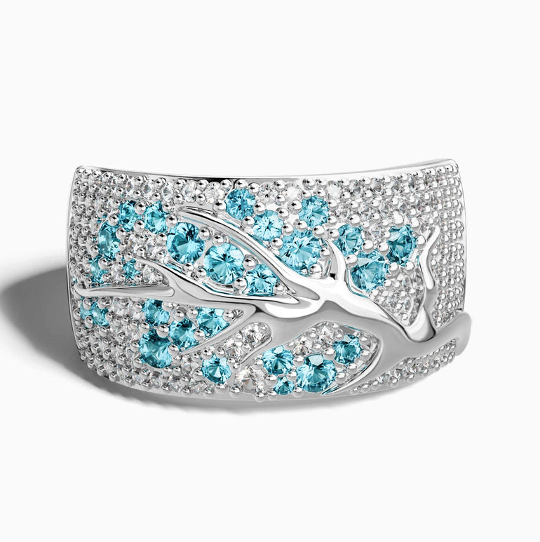 Bubblewaltz Ring - Aquamarine - Serene Western