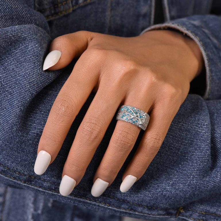 Bubblewaltz Ring - Aquamarine - Serene Western