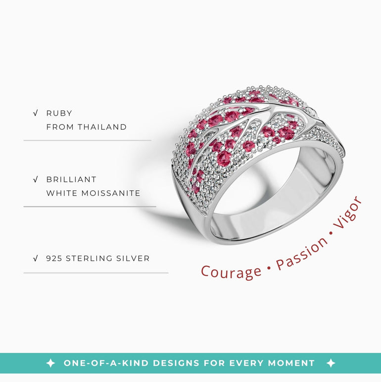 Bubblewaltz Ring - Ruby - Serene Western