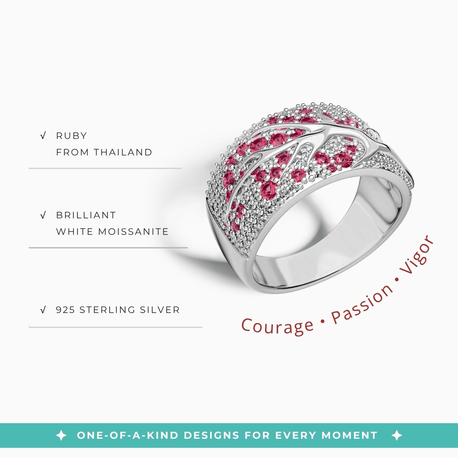Bubblewaltz Ring - Ruby - Serene Western