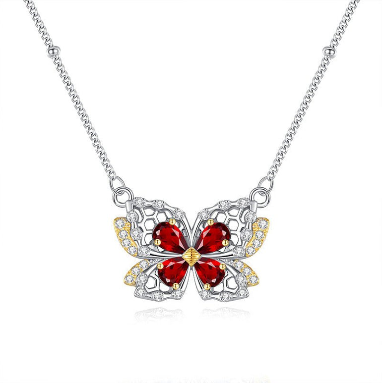 Butterfly Kismet Necklace - Garnet - Serene Western