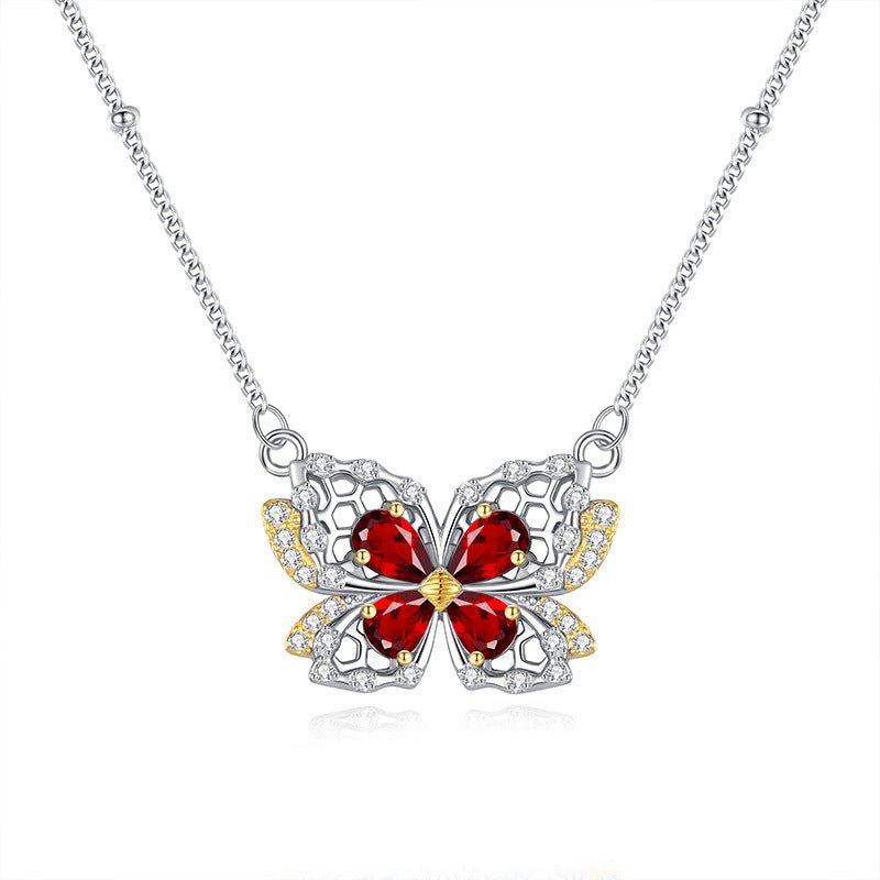 Butterfly Kismet Necklace - Garnet - Serene Western