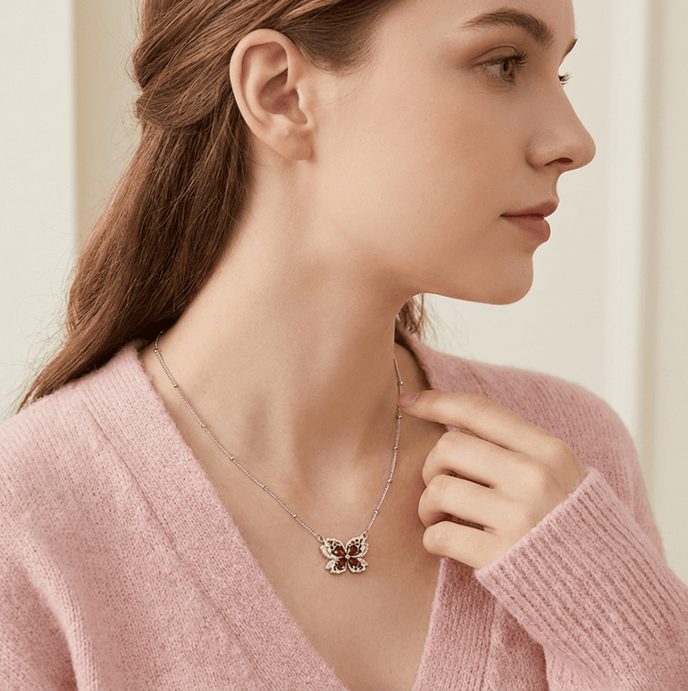 Butterfly Kismet Necklace - Garnet - Serene Western