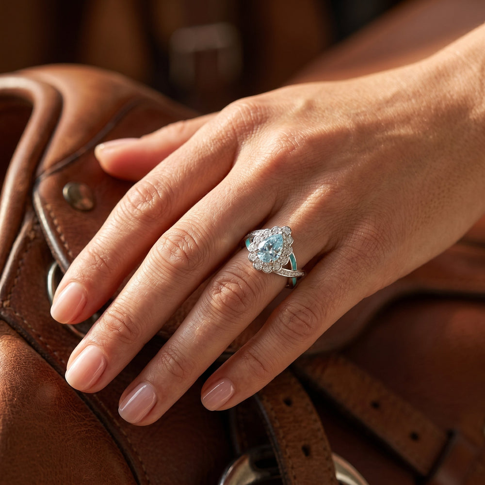 Calyra Dew Ring - Aquamarine - Serene Western
