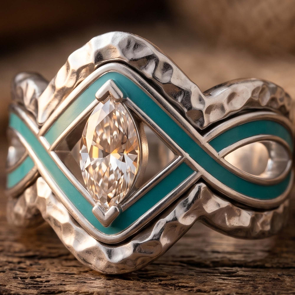 Canyon Current Ring - Moissanite - Serene Western