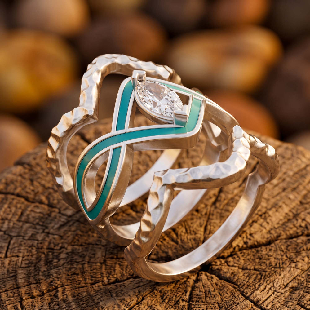 Canyon Current Ring - Moissanite - Serene Western