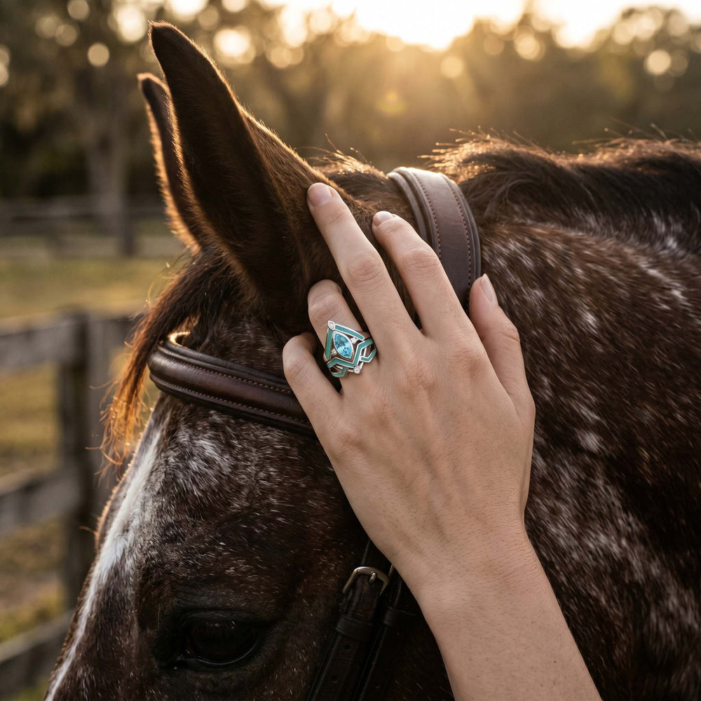 Canyon Peak Ring - Aquamarine - Serene Western