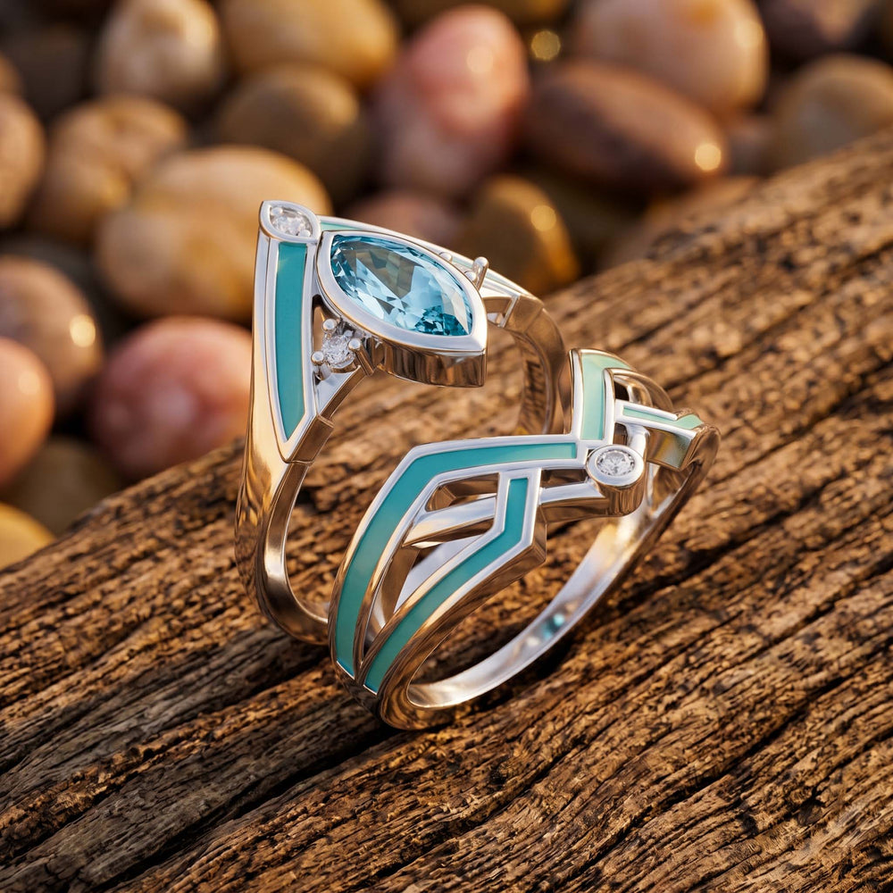 Canyon Peak Ring - Aquamarine - Serene Western