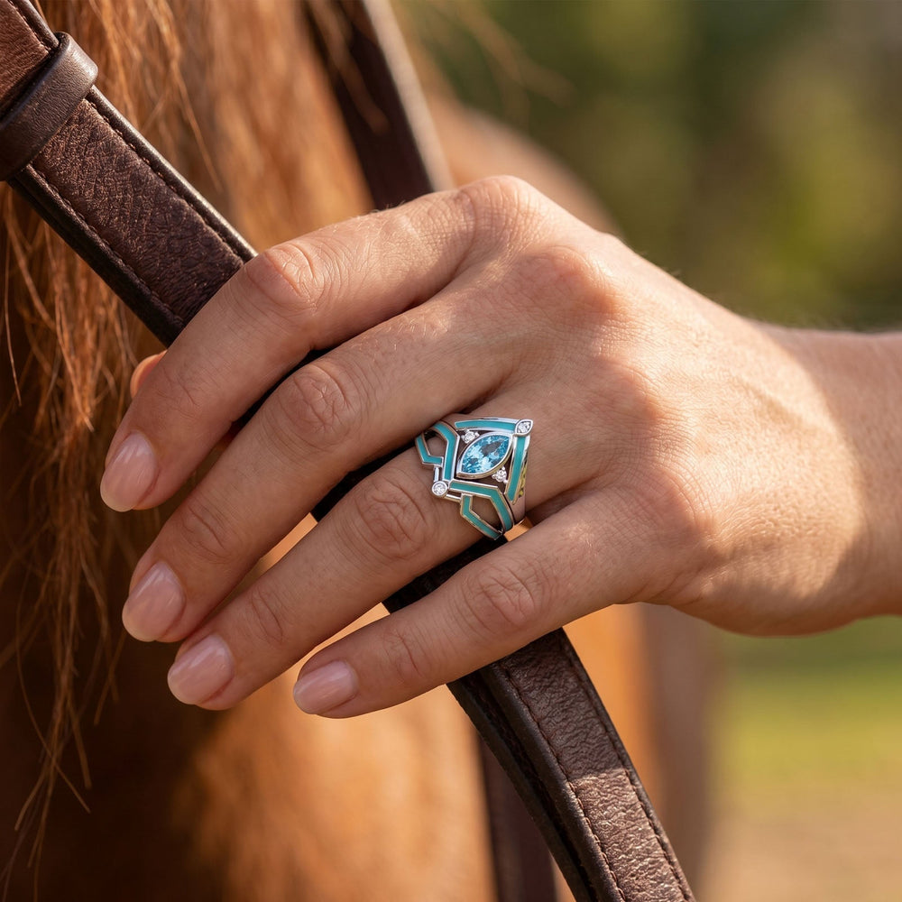 Canyon Peak Ring - Aquamarine - Serene Western