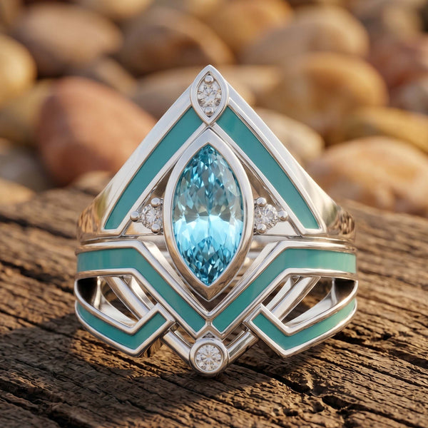 Canyon Peak Ring - Aquamarine