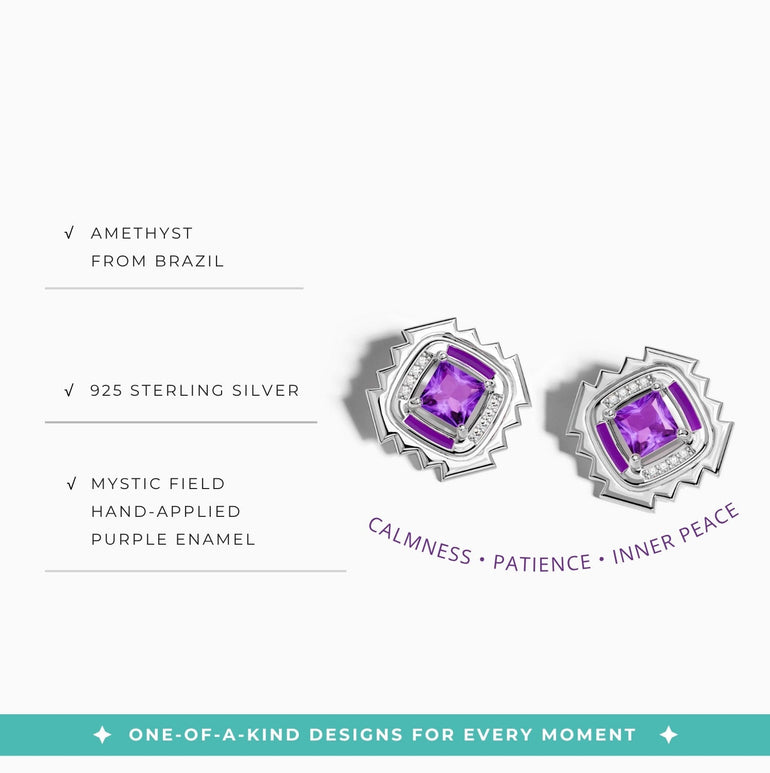 Cascading Ridges Earrings - Amethyst - Serene Western