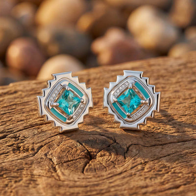 Sierra Geometrisk Ring - Turkos