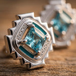 Cascading Ridges Earrings - Aquamarine - Serene Western thumbnail